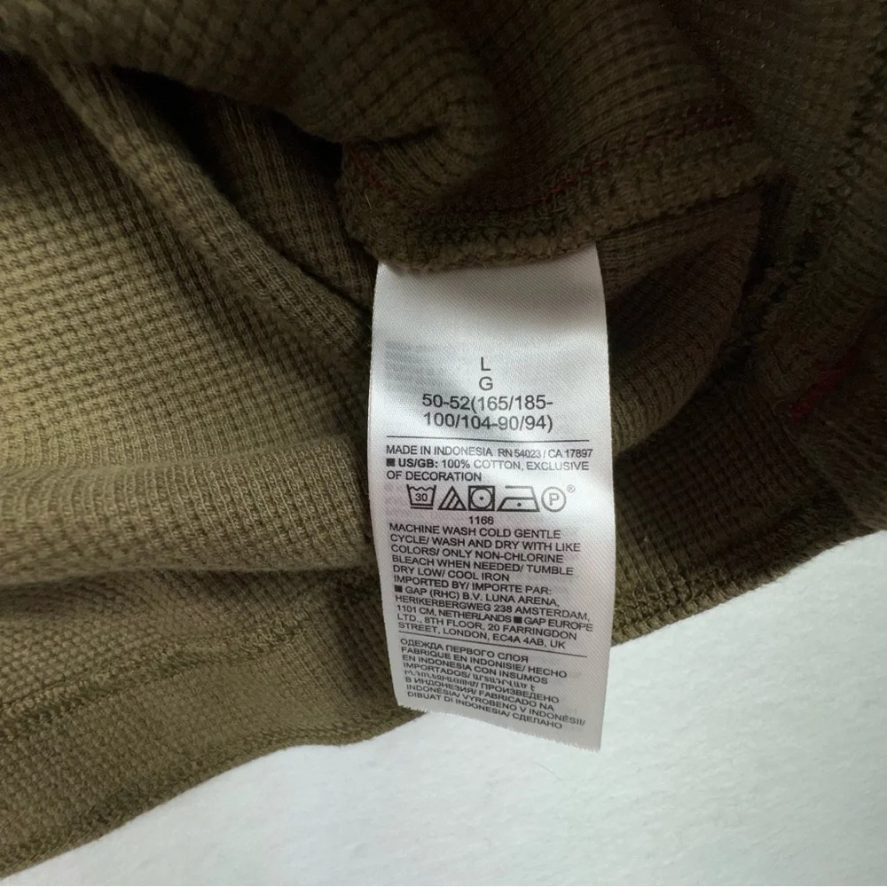 Banana Republic Ski Thermal Waffle Knit Green Men’s Size L
